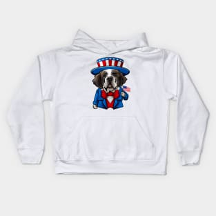 Fourth of July St Bernard Kids Hoodie